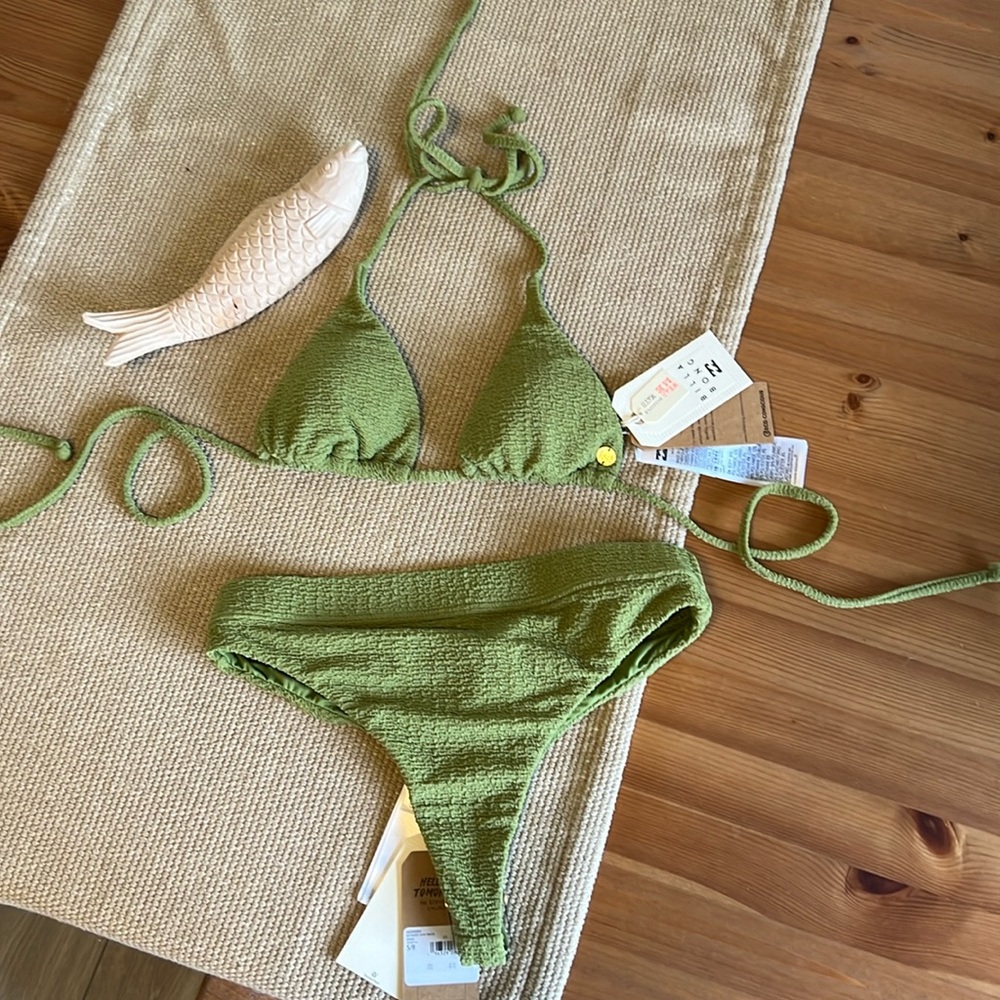 Billabong So Dazed Bikini Set Small, Triangle Multi Top, Maya High Waist Bottoms